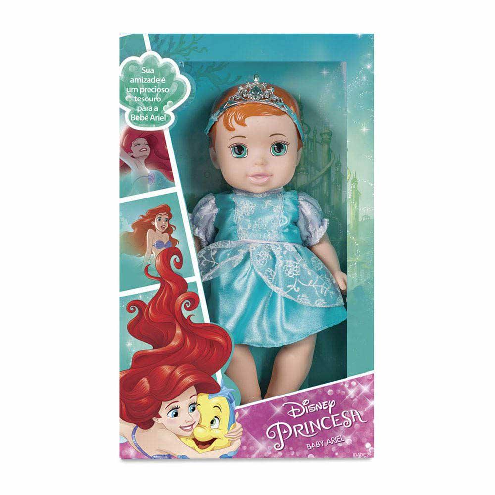 Boneca de Vinil - Disney - Princesas - Baby Ariel Luxo - Vestidos sortidos  - 30 cm - Mimo - Ri Happy