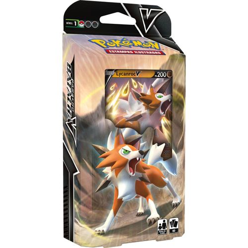 Jogo de Cartas - Cards - Pokémon -  Baralho de Batalha V - Lycanroc - Copag
