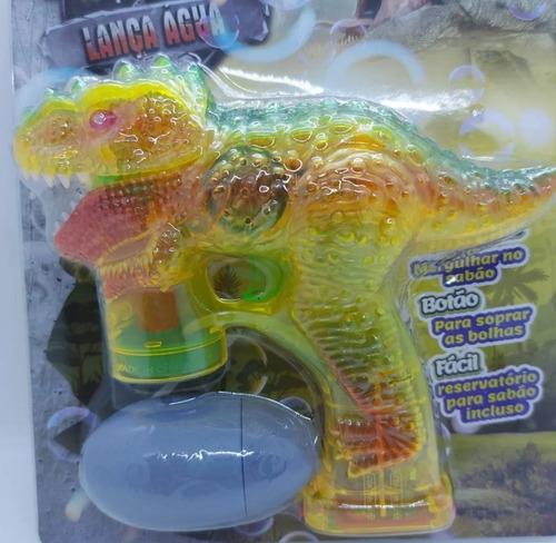 Brinquedo Crianças Faz Sabão Dinossauro Solta Bolhas Com Luz