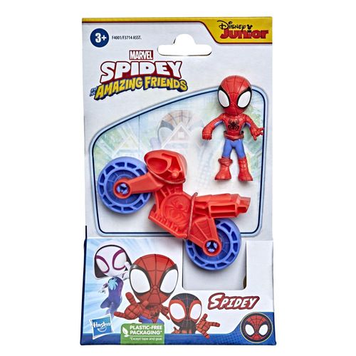 Boneco com Moto - Disney Junior - Marvel - Amazing Friends - Spidey - 6cm - Hasbro