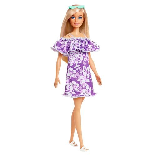 Boneca Articulada - Barbie - Malibu - Aniversário de 50 anos - The Ocean - Vestido Floral com Babado - Mattel