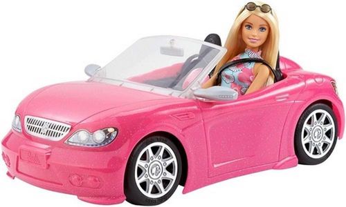 Carro Da Barbie Conversível De Luxo Com Boneca Rosa + Brinde