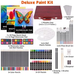 102pc Art Creativity Set, Case, Painting, Watercolors, Colored