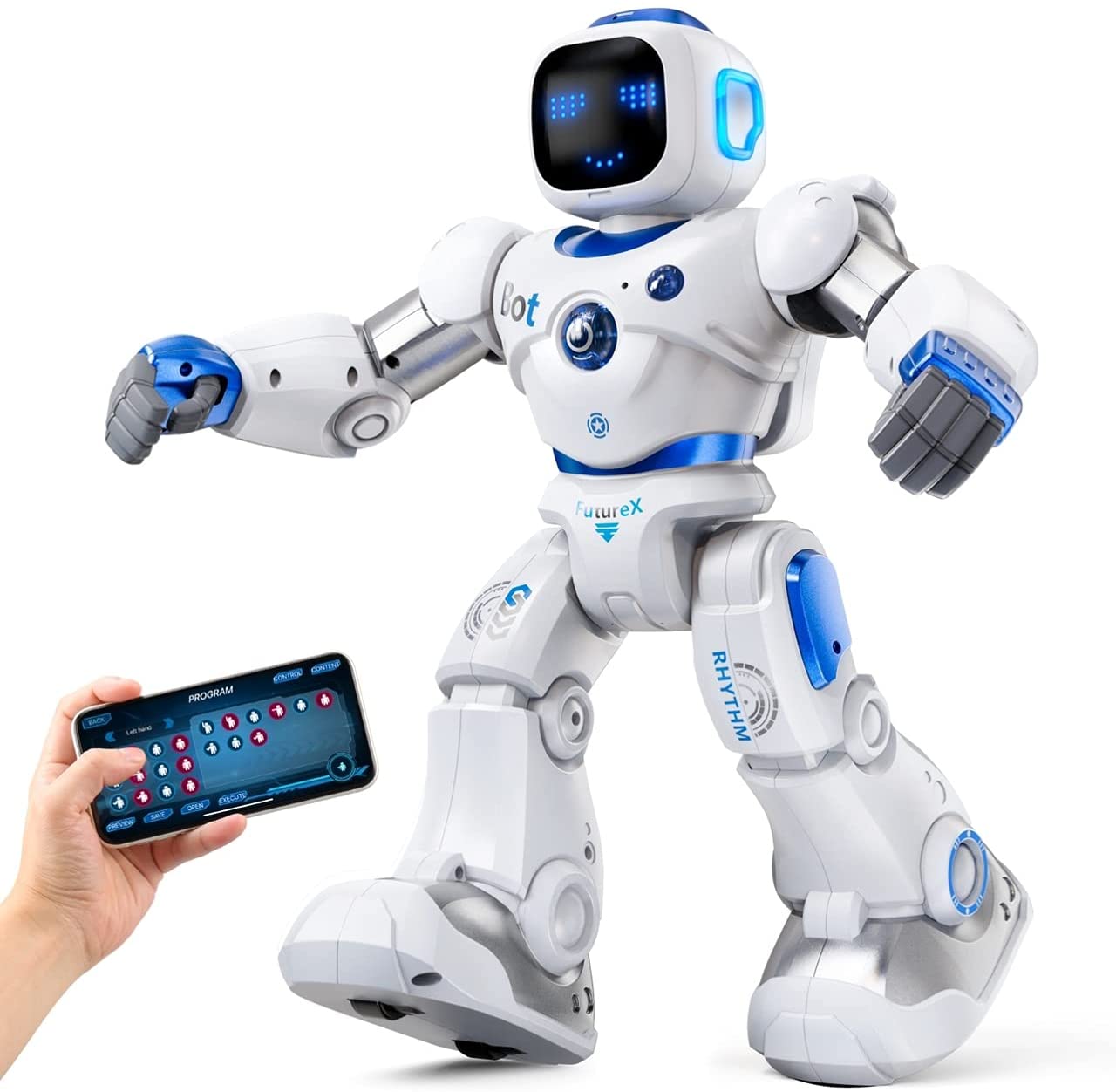 Ruko Brinquedo Robô Educativo Inteligente Eletrônico e Recarregável p,  Crianças 3 Anos ou Mais, Branco - Dular