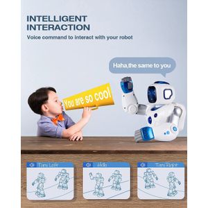 Ruko Brinquedo Robô Educativo Inteligente Eletrônico e Recarregável p,  Crianças 3 Anos ou Mais, Branco - Dular