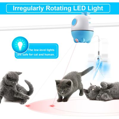 Biilaflor Brinquedo Automático 2 em 1 para Gatos 360 de Rotação  Recarregável USB - Ri Happy