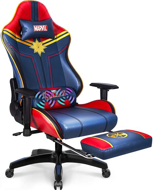 Neo Chair Marvel Cadeira de Escritório Gamer Ergonômica Personalizada Capitão Marvel Azul