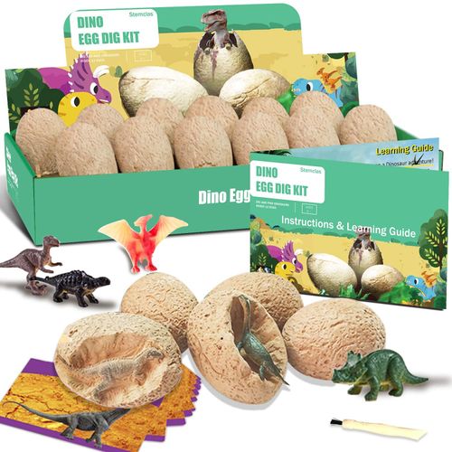 Dino Eggs Kit de Escavação com 12 Ovos de Dinossauro para Crianças