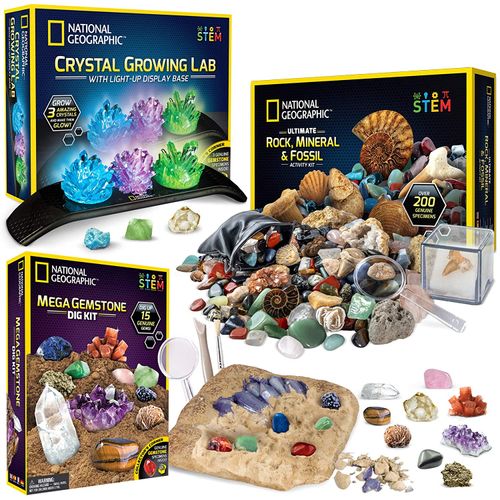 NATIONAL GEOGRAPHIC Kit de Escavação de Pedras Preciosas e Fosséis para Crianças