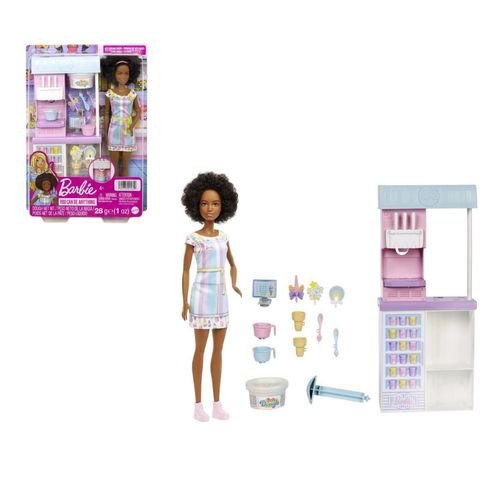 Barbie Profissões Morena Sorveteria Playset 3+ HCN47 Mattel