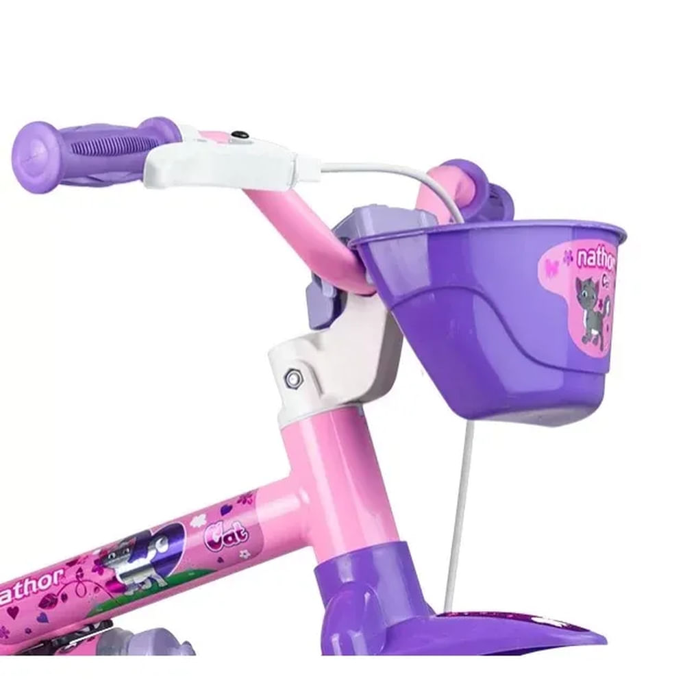 Bicicleta Infantil Com Rodinhas - Aro 12 - Selim Pu - Cat - Nathor