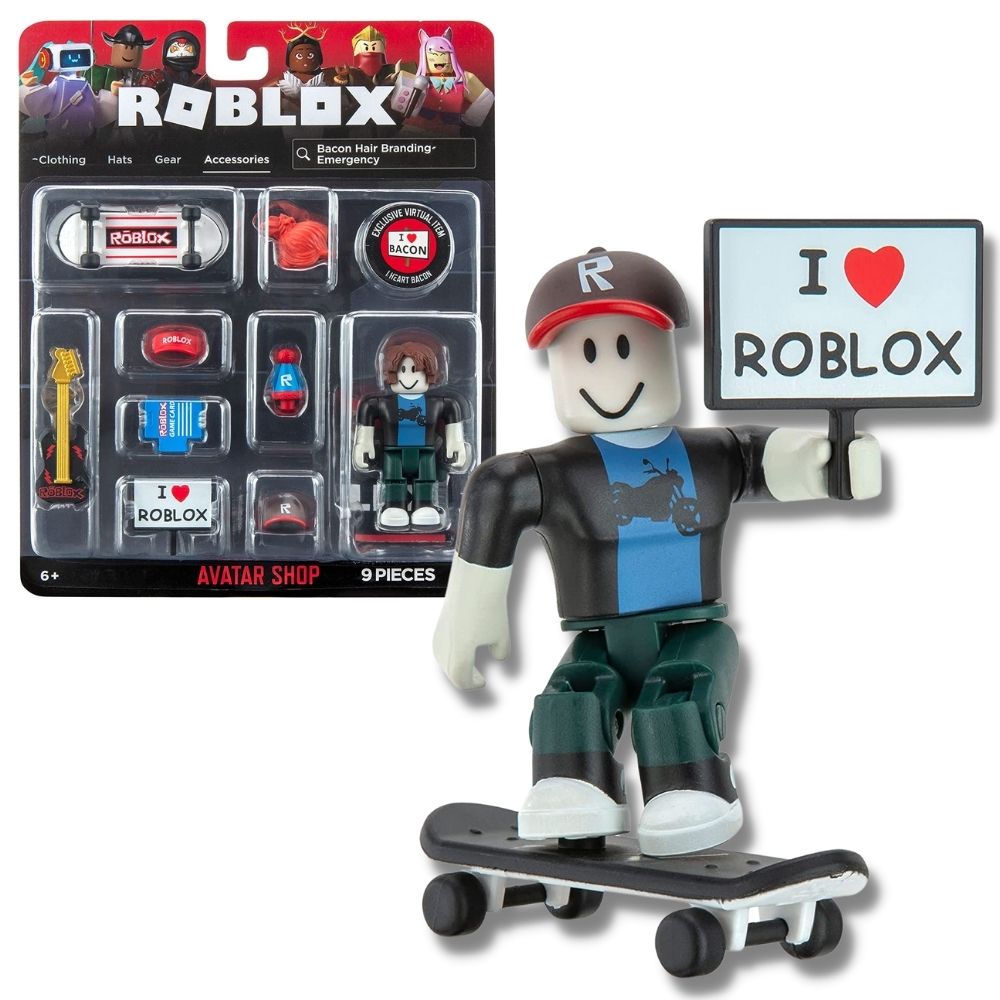 Boneco Roblox Avatar Shop Bacon Hair Branding + Cód Virtual - Ri Happy