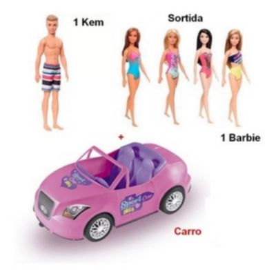 Barbie - Barbie e Ken com veículo e armário, VEÍCULOS