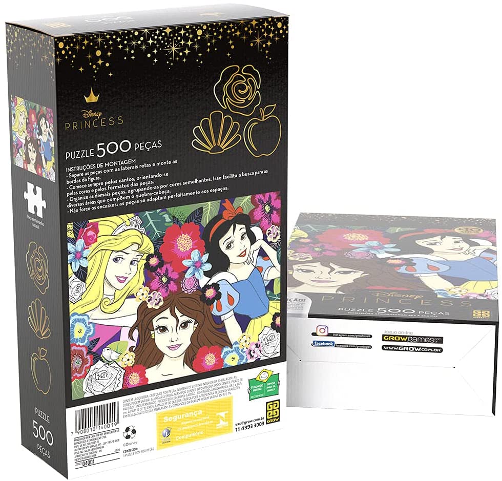 Quebra Cabeça Princesas Disney 500 Peças - Ri Happy