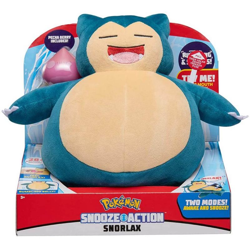 Pelúcia - Pokemon - Snorlax - Com Som - Snooze Action - 26cm