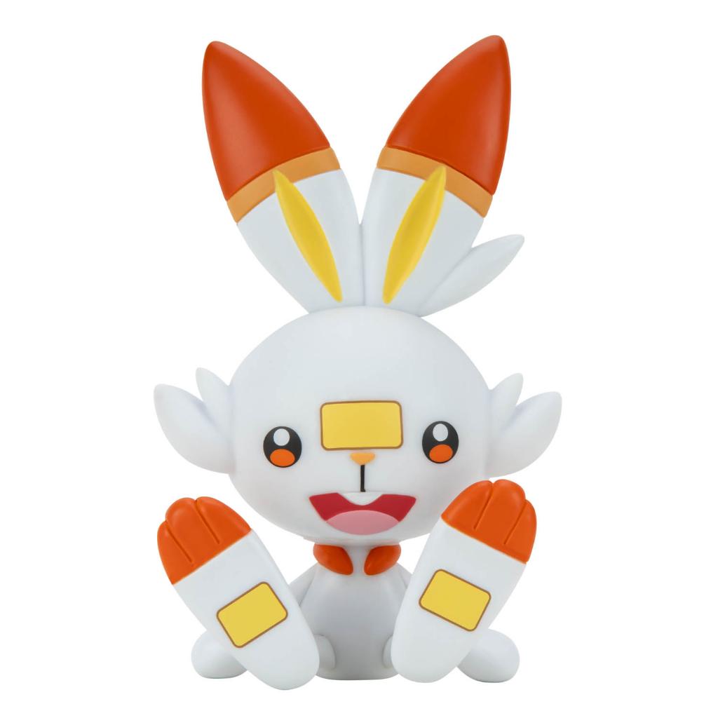 Figura de Vinil - Pokemon - Scorbunny - W3 - Branco - 10 cm - Sunny - Ri  Happy