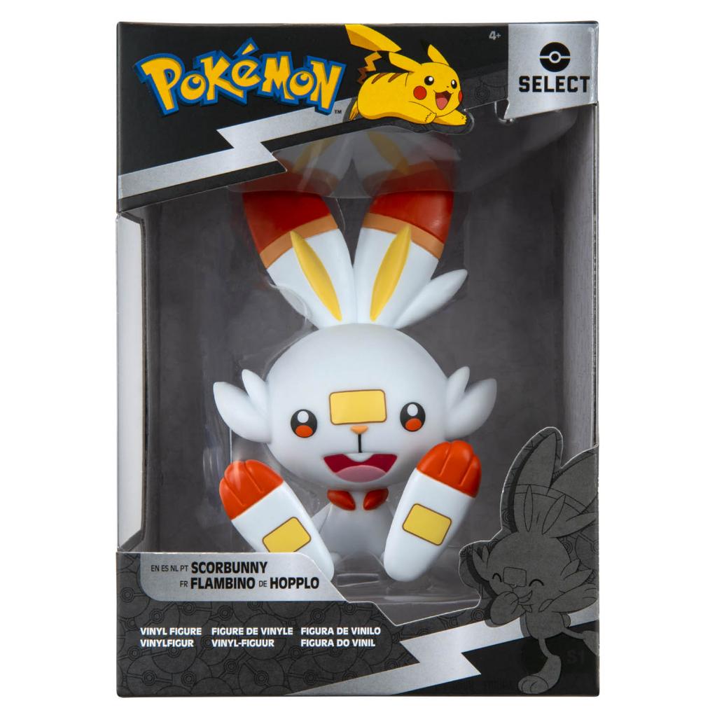 Figura de Vinil - Pokemon - Scorbunny - W3 - Branco - 10 cm - Sunny - Ri  Happy