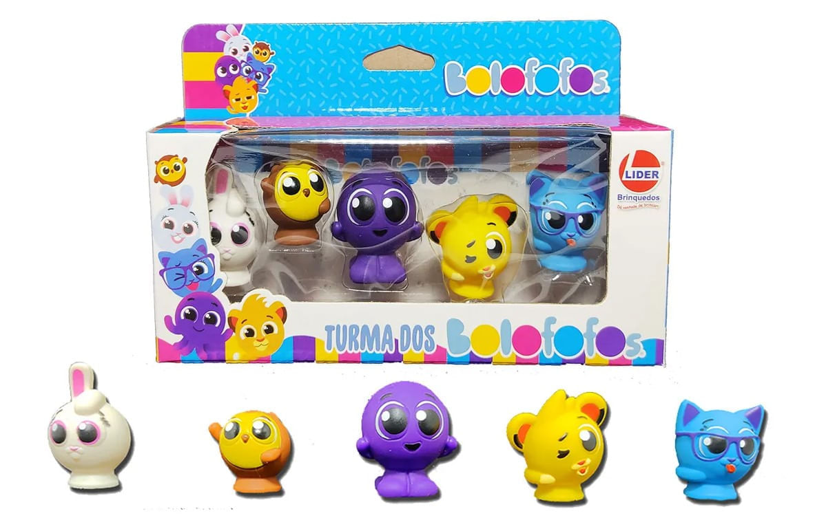 Bonecos em Vinil Dedoches Turma dos Bolofofos - 5 Peças - Lider