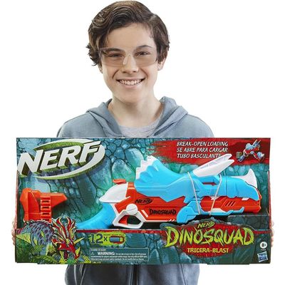 Nerf Dinosquad Dinossauro Dino Tricera-blast Com 12 Dardos - Ri Happy
