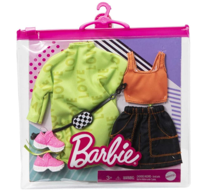 Barbie Roupas e Acessórios Vestido Moleton Verde Top e Saia