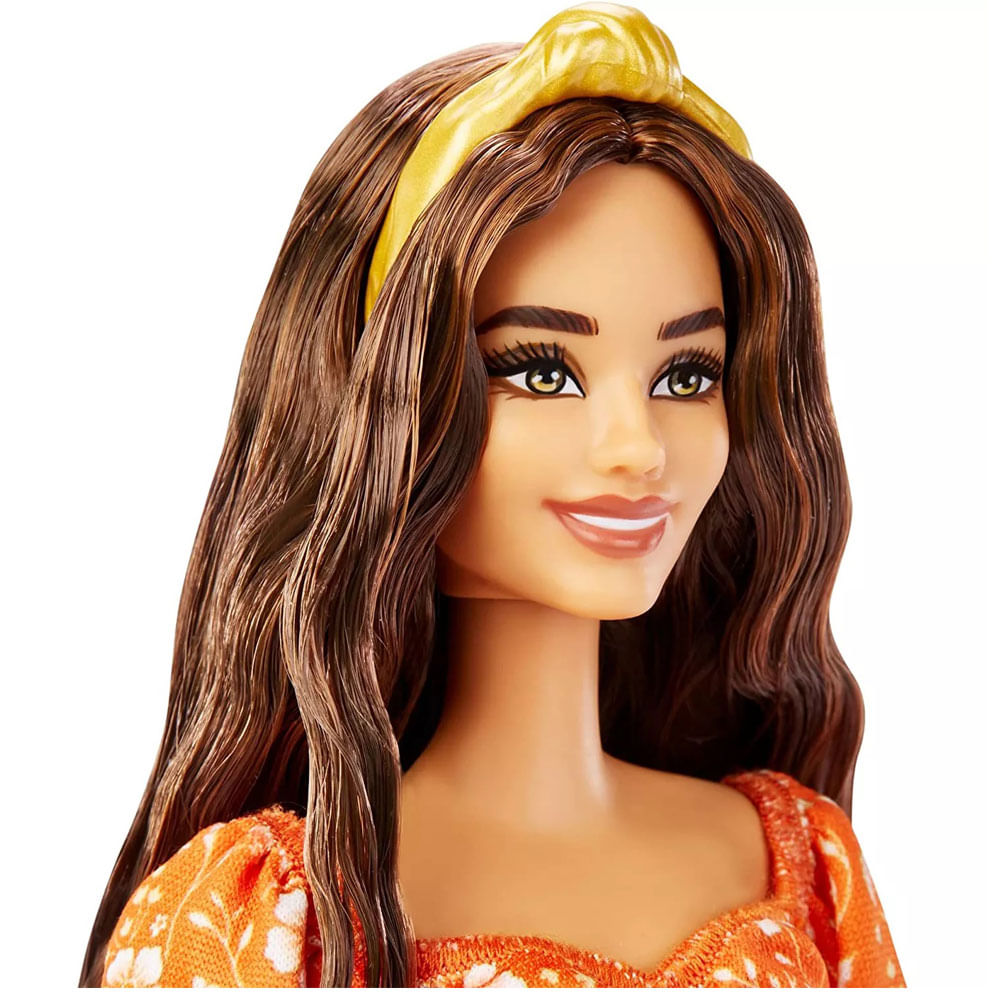 Boneca Articulada - Barbie - Fashionista - Morena - Vestido Florido -  Mattel - Ri Happy