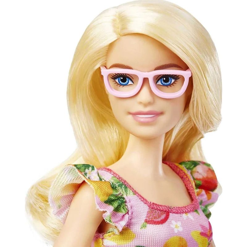 boneca-articulada-barbie-fashionista-loira-vestido-de-frutas-mattel_detalhe