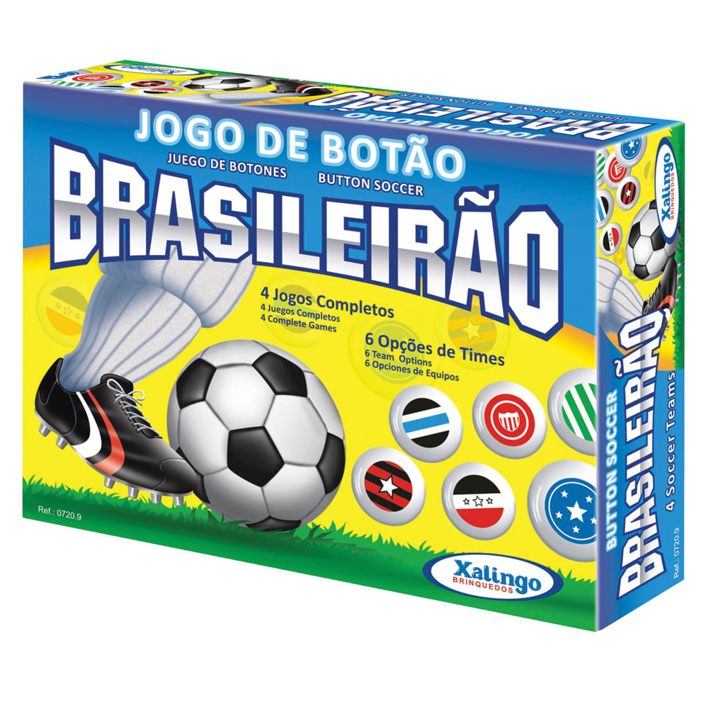 Jogo Futebol de Botão Brinquedo Infantil Jogo de Botão Brasileirão Com 4  Times e 6 Camisetas Xalingo - Baby&Kids