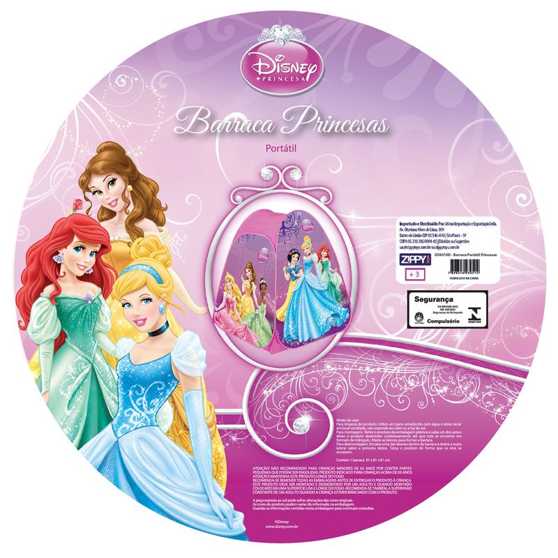 Embalagem-Barraca-Portatil-Princesas-Disney-Zippy-Toys