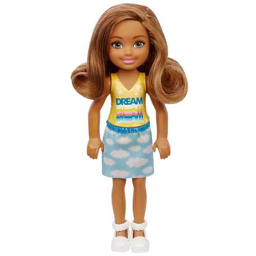 Mini Boneca - Família da Barbie - Chelsea Club - Morena - Saia Azul - Mattel