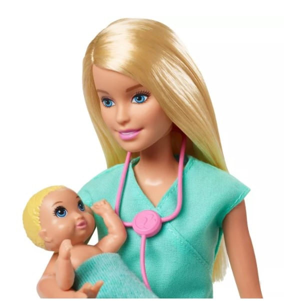 Mattel Barbie Profissões, Conjunto Pediatra Loira, Multicolorido :  : Brinquedos e Jogos