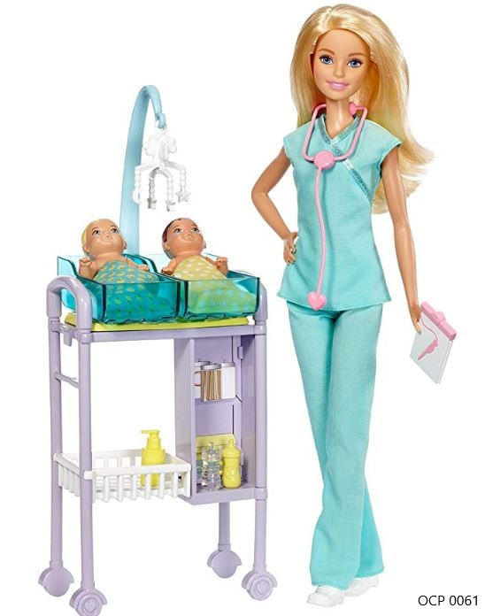 Mattel Barbie Profissões, Conjunto Pediatra Loira, Multicolorido :  : Brinquedos e Jogos