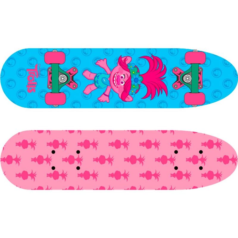 Skateboard---Trolls---Cruiser---Poppy---60cm---Froes---Rosa-e-Azul-0