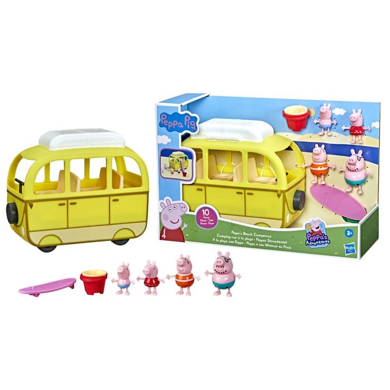 Mini-Veiculo-e-Figura---Peppa-Pig---Peppa-e-Sua-Minivan-na-Praia---Amarela---Hasbro-0