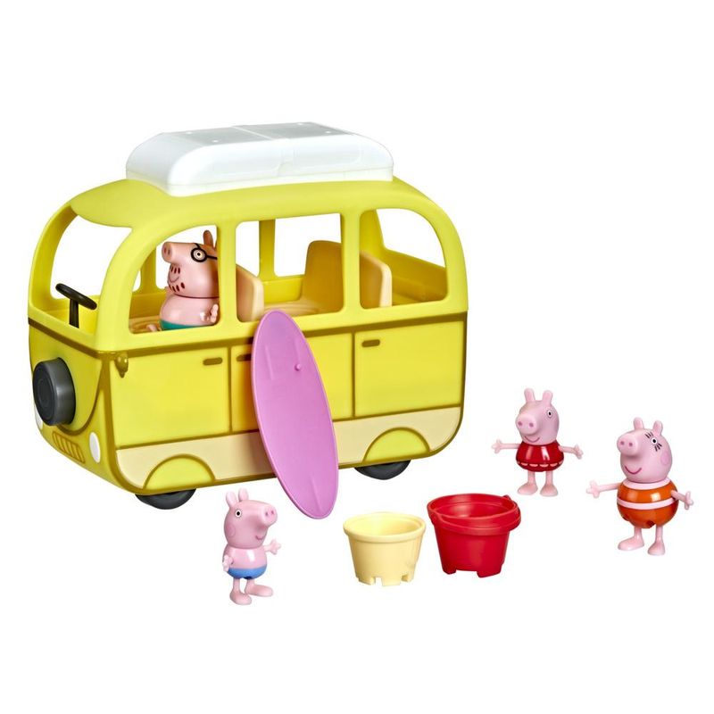 Mini-Veiculo-e-Figura---Peppa-Pig---Peppa-e-Sua-Minivan-na-Praia---Amarela---Hasbro-1