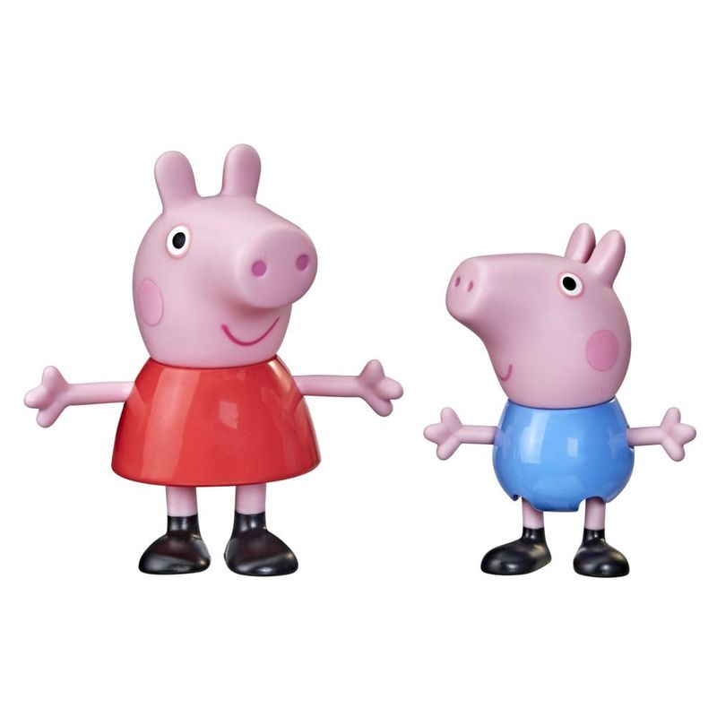 Peppa Pig e o George brincam com blocos de brinquedo coloridos! História  infantil com papai Pig 