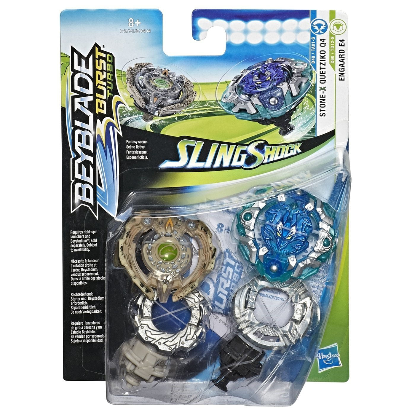 Beyblade Slingshock Stone-X Quetziko Q4 e Engaard E4 Hasbro - Ri Happy