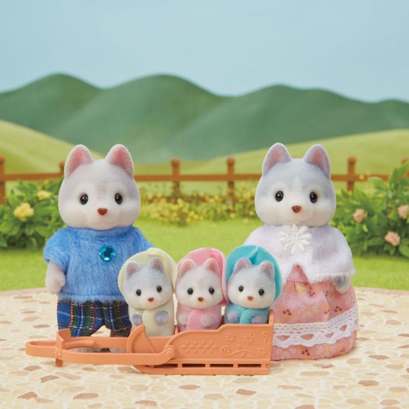 Conjunto-de-Figuras---Sylvanian-Families---Familia-dos-Huskys---Epoch-8