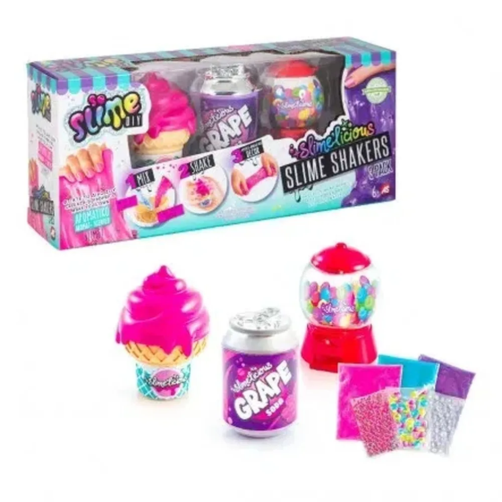 Slime Shakers Slimelicious Caixa c/ 3 Sorvete Uva e Chiclete - Ri