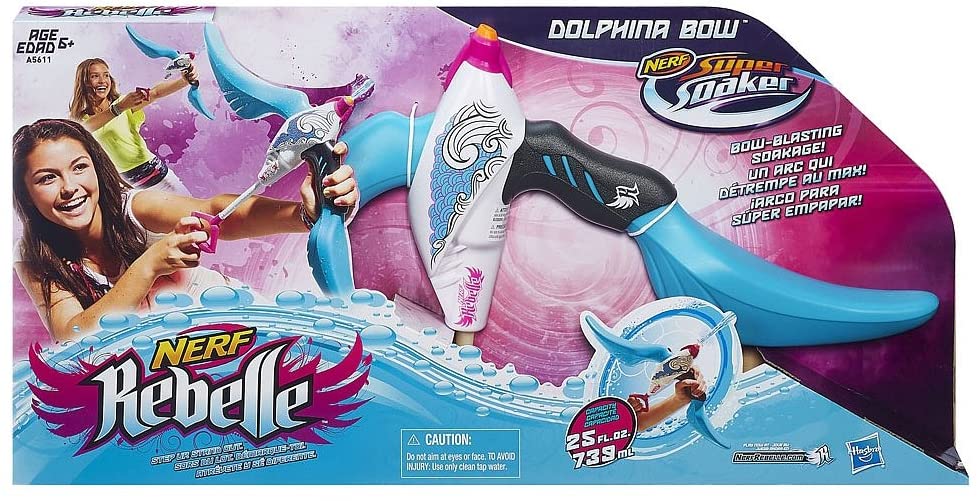 NERF REBELLE SUPER SOAKER Dolphina Bow - Arco Lançador Agua - Ri Happy
