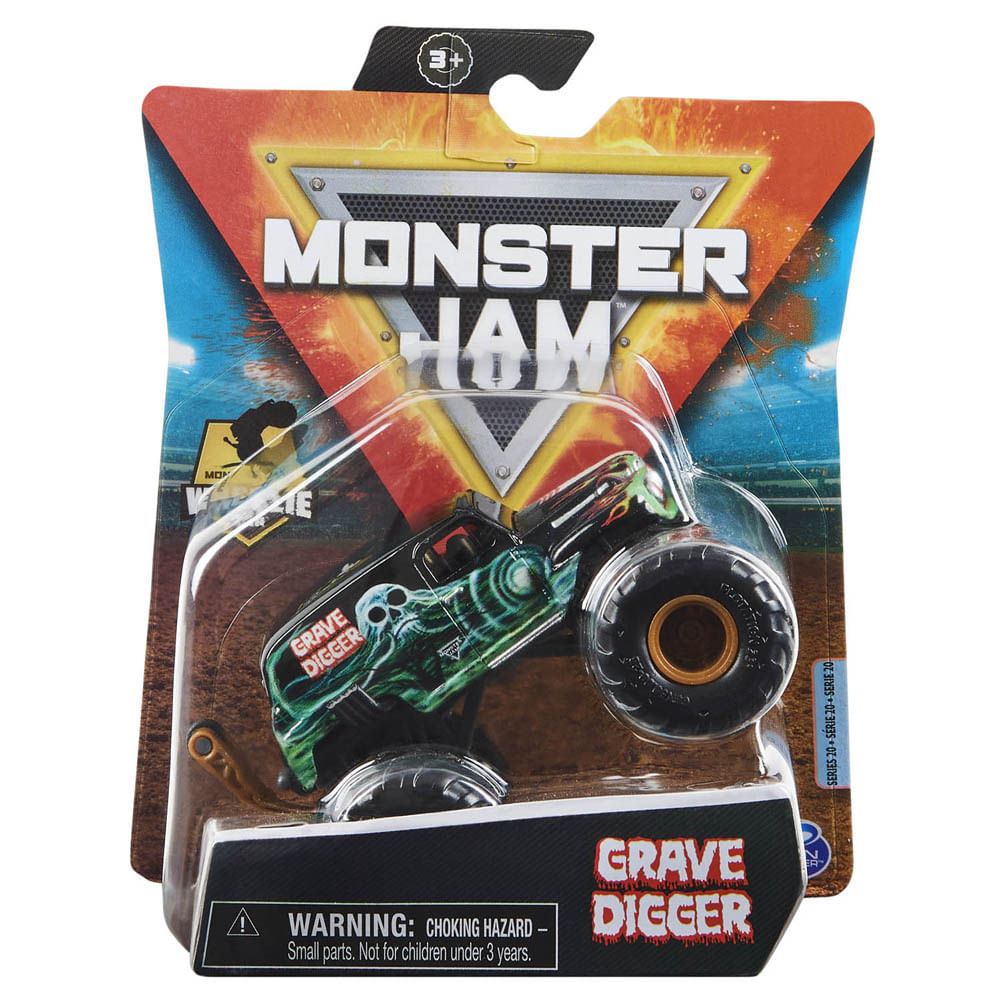 Monster Jam 1:24 - Carro com Controle Remoto - Grave Digger - Sunny - Ri  Happy