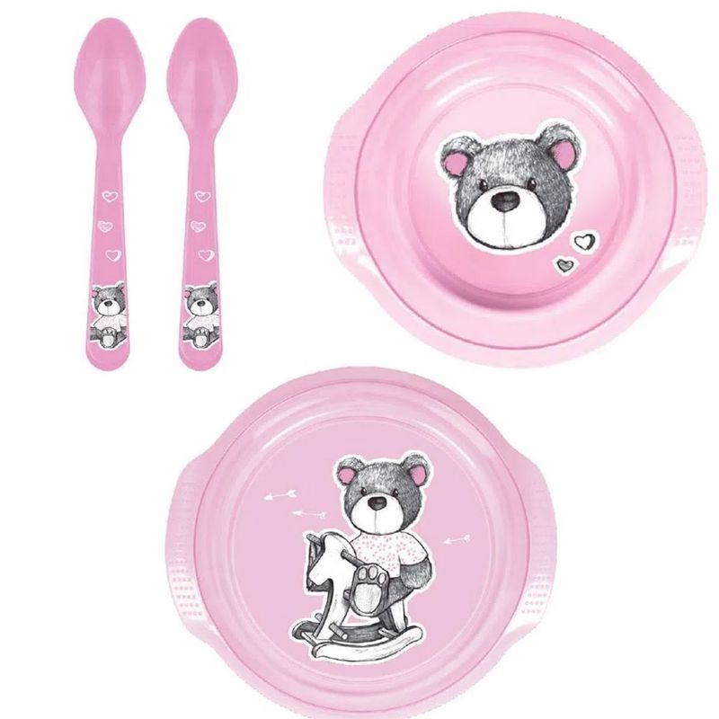 kit-minimi-bowl-de-treinamento-e-pratinho-alimentacao-2-colheres-urso-rosa_frente