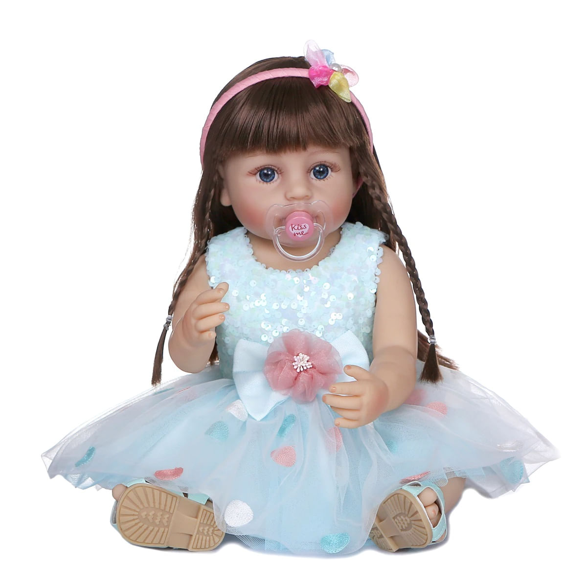 Bebê Reborn Menina Realista 100% Silicone 57cm - Unicórnio - Ri Happy