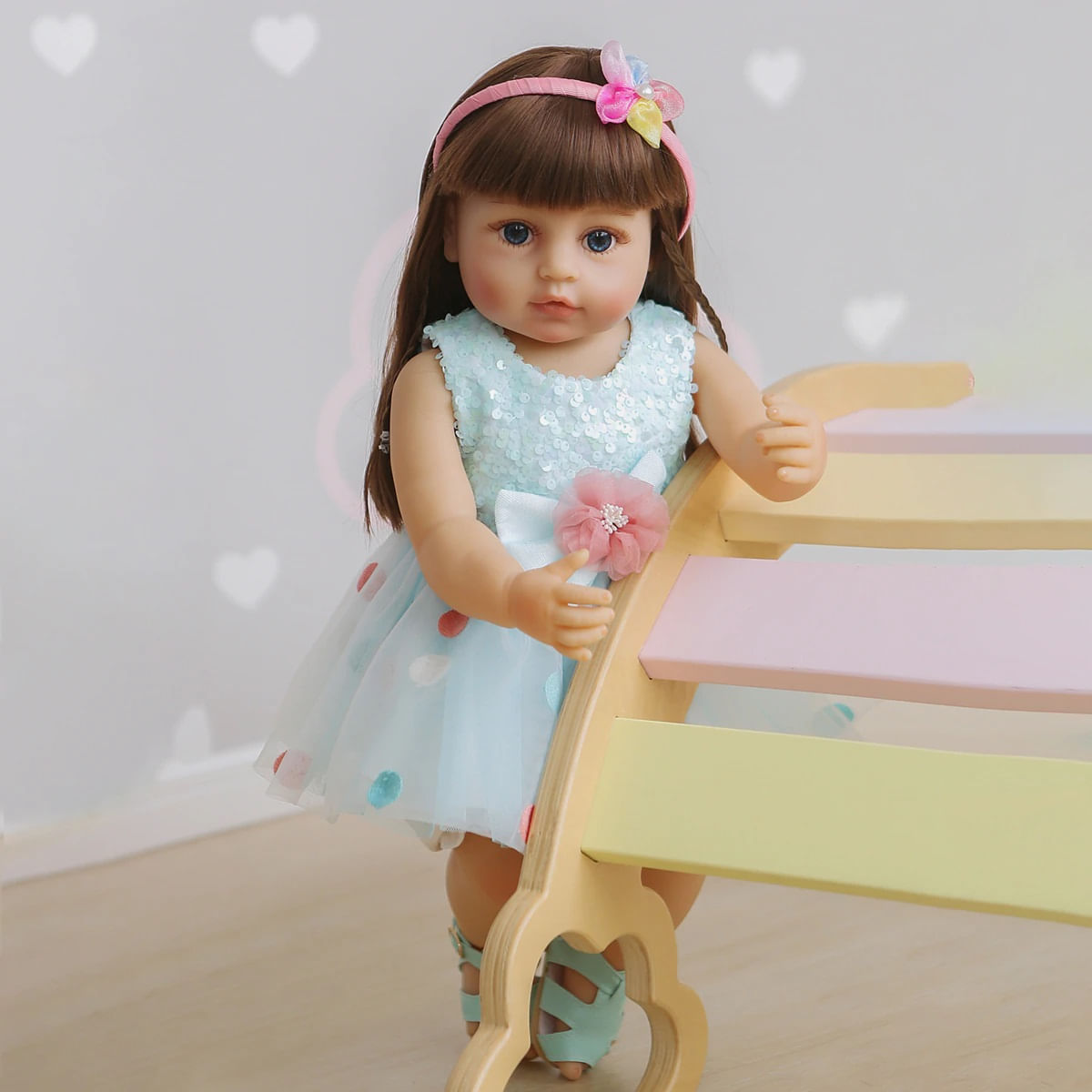 Bebê Reborn Menina Realista 100% Silicone 57cm - Unicórnio - Ri Happy