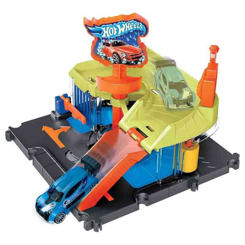 Pista-de-Percurso-e-Mini-Veiculo---Hot-Wheels---City---Lava-Rapido---Mattel-2