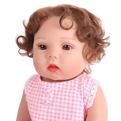 Boneca Bebe Reborn Laura Baby menina 55 cm corpo todo silicone Tiara de  gatinho