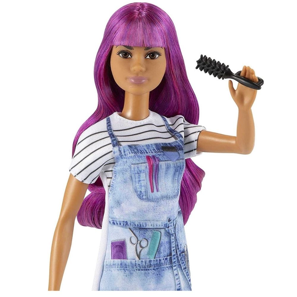 Boneca Barbie Cabelo Roxo - Profissões Cabeleireira - Mattel - Ri Happy