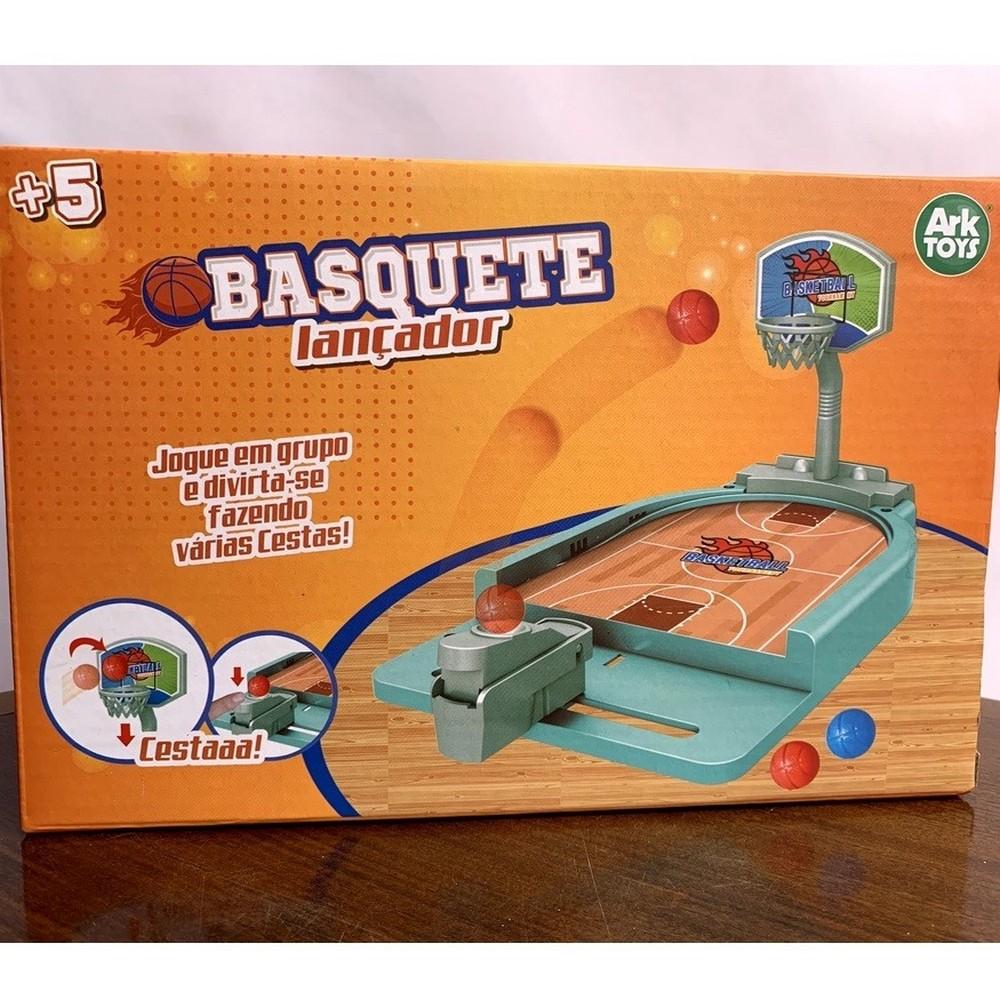 Mini Jogo Basquete De Mesa Brinquedo Com 6 Bolinhas Lançador em