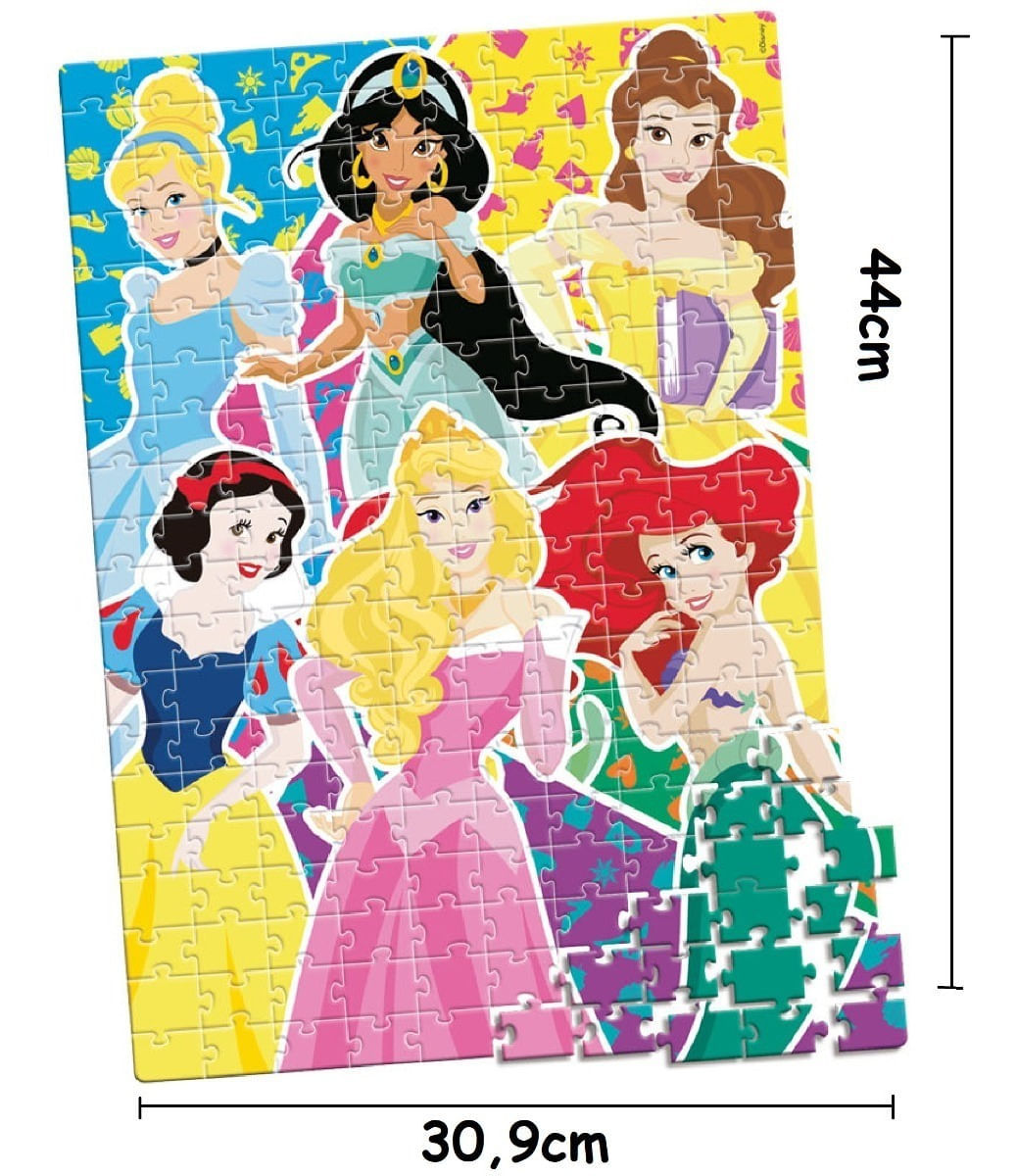 Quebra Cabeça Meninas Princesas Disney 200 Peças 8025 44 Cm - Ri Happy
