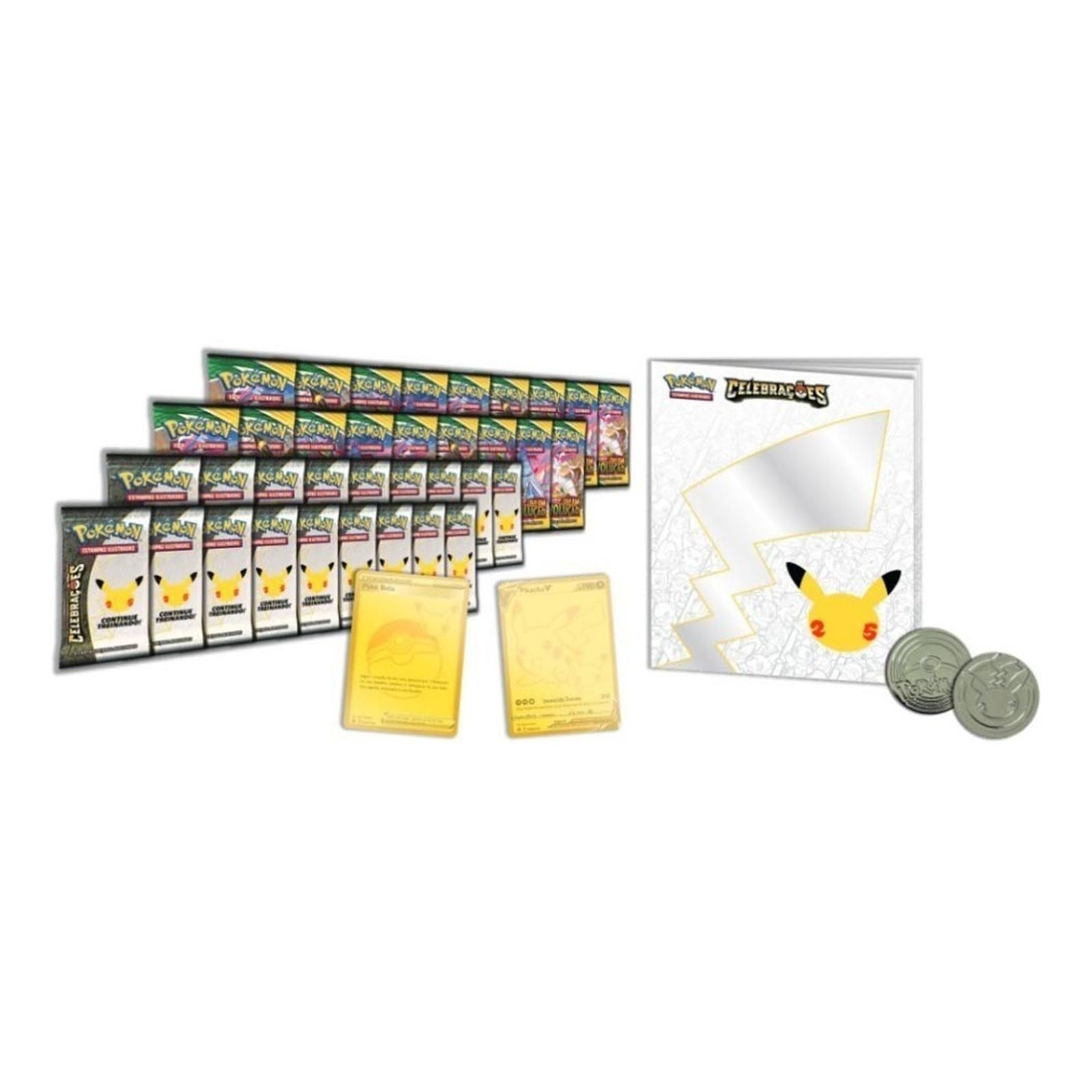 Box Pokémon Coleção Dourada Celebrações 182 Cartas