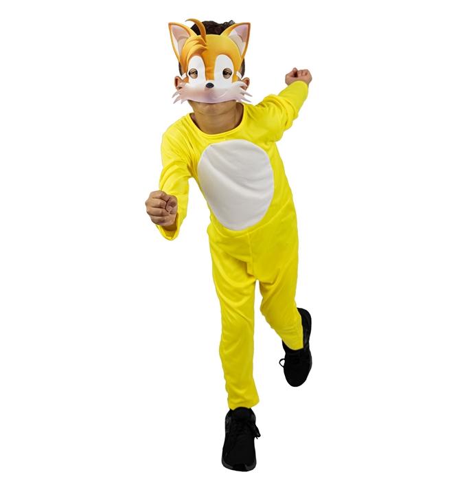 Fantasia Super Sonic Infantil Curta Amarelo Com Máscara - Ri Happy